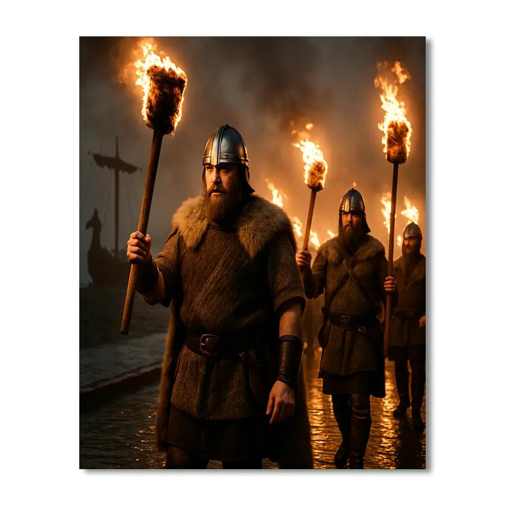 Up Helly Aa Viking Torch Parade Lerwick Numbered painting kits