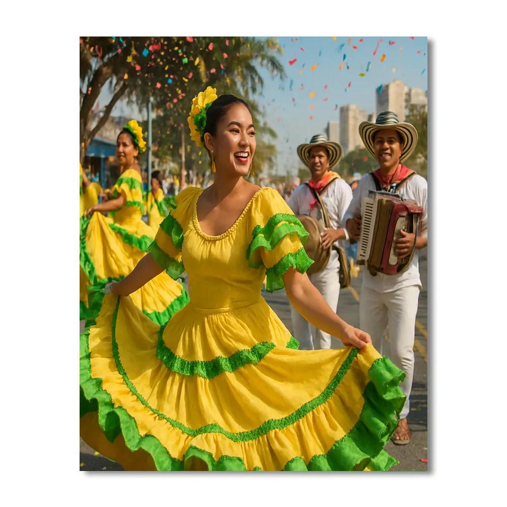 Carnival Of Barranquilla Cumbia Street paint by number