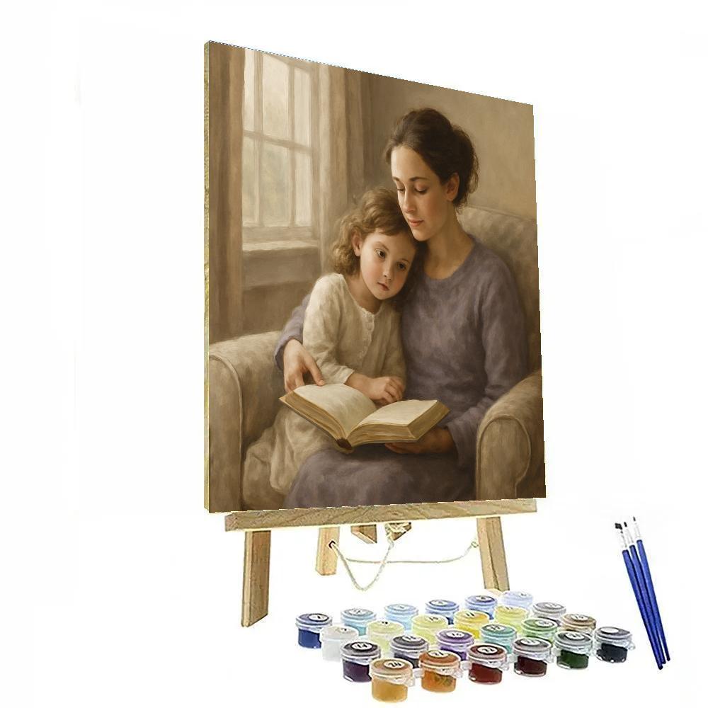 Quiet Reading Hour Together Painting by numbers kit