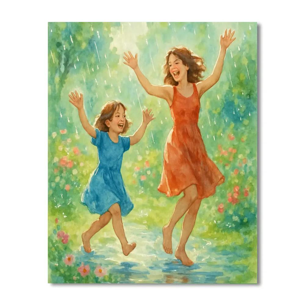 Dancing Barefoot In Spring Rain Numbered painting kits