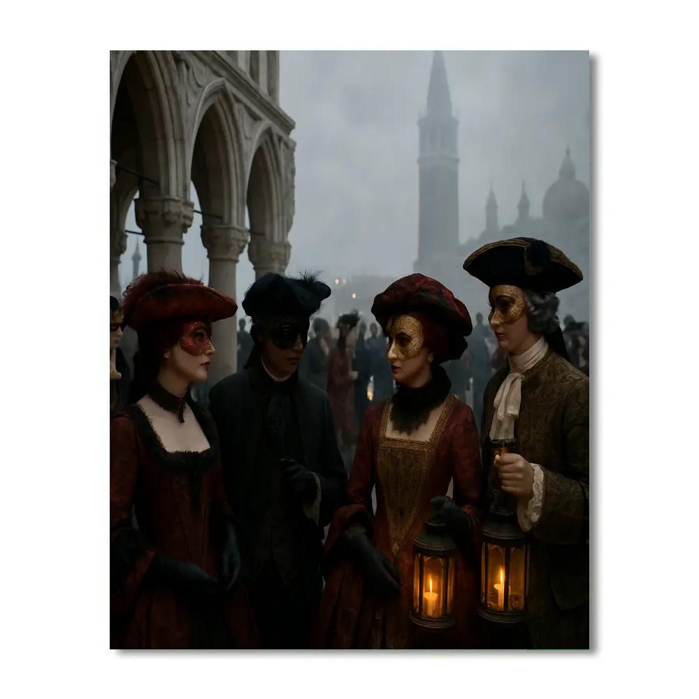 Venice Carnival Masked Revelry paint by number