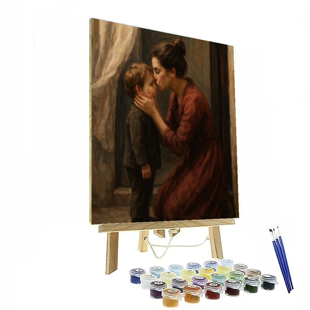 Mothers Gentle Kiss Goodbye painting number kit