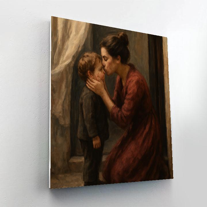 Mothers Gentle Kiss Goodbye painting number kit