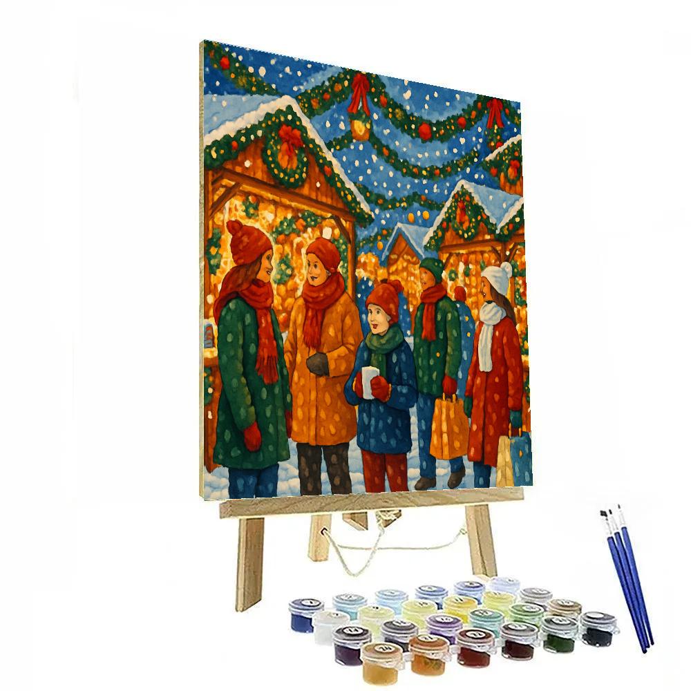 Festive Market Merriment Painting by numbers kit