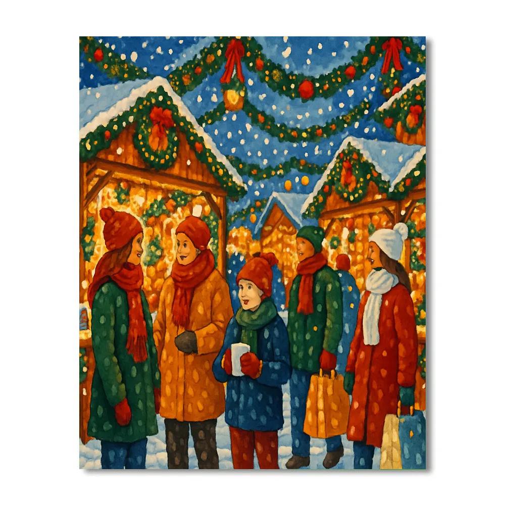 Festive Market Merriment Painting by numbers kit