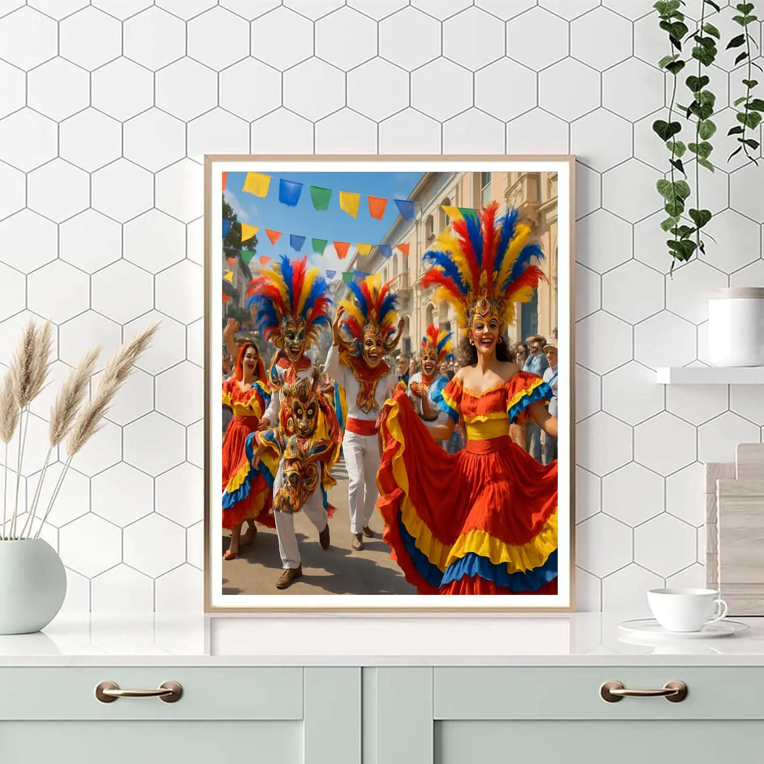 Carnaval De Barranquilla Street Parade paint by numbers