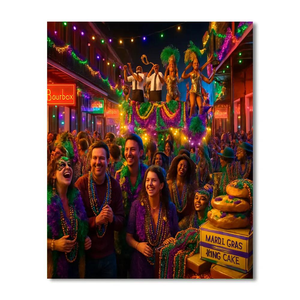 Mardi Gras Celebration On Bourbon Street Paint by numbers kits