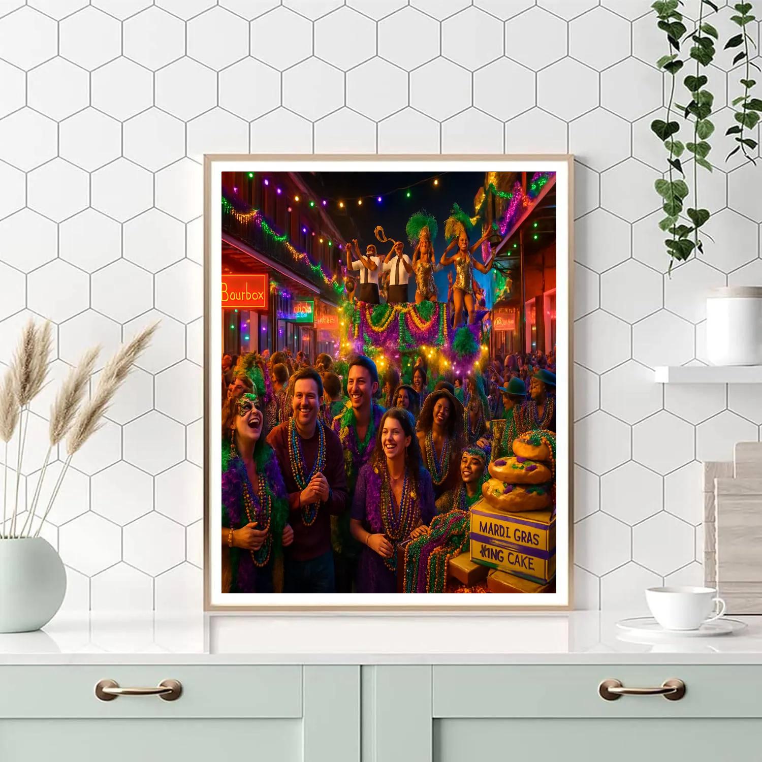 Mardi Gras Celebration On Bourbon Street Paint by numbers kits