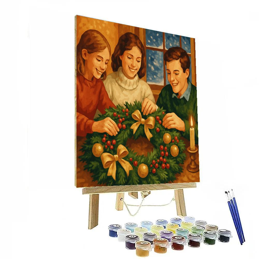 Winter Wreath Wonder Number painting