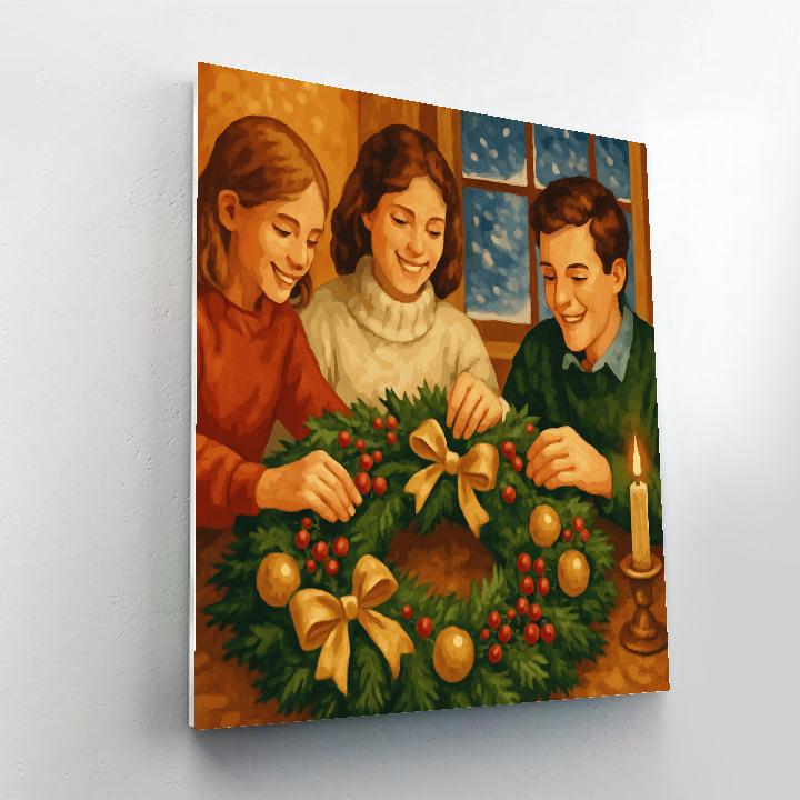 Winter Wreath Wonder Number painting