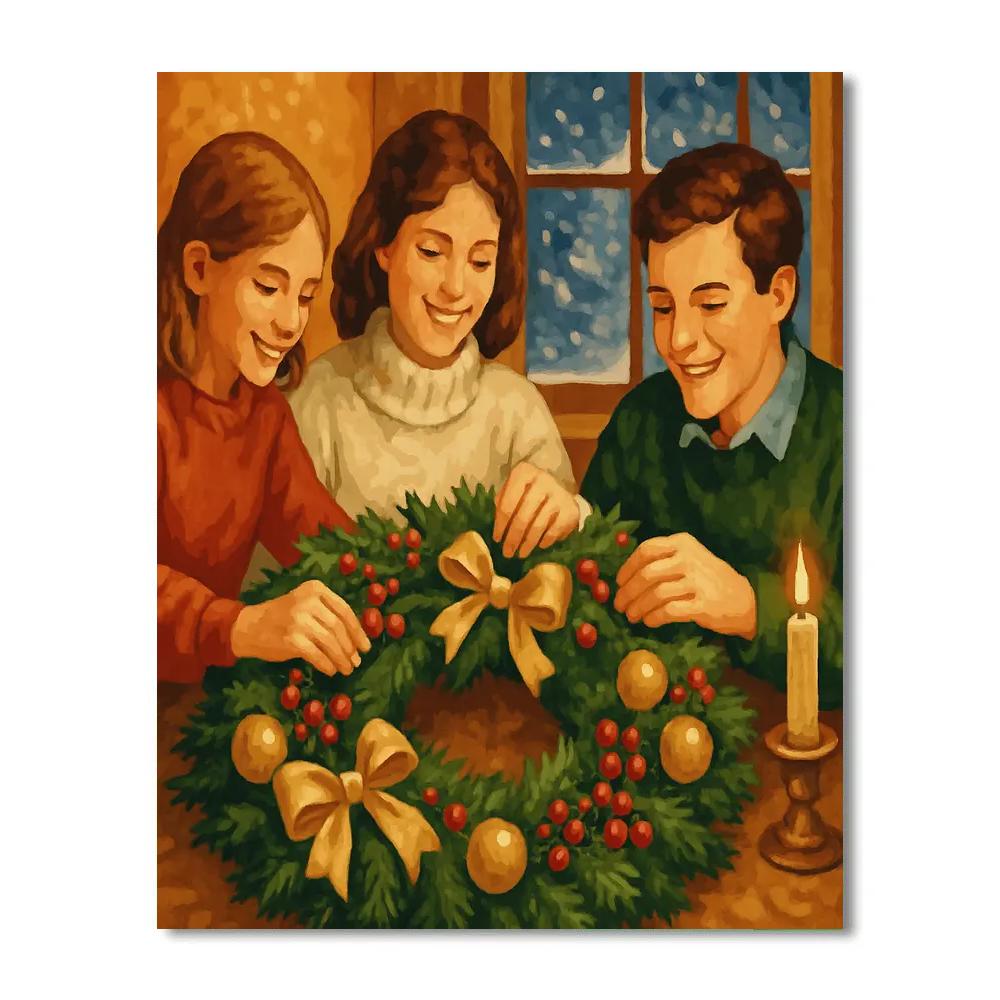 Winter Wreath Wonder Number painting