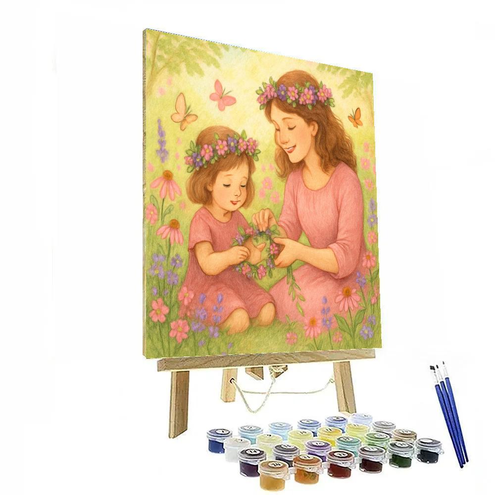 Floral Crown And Mothers Garden Bond Paint by numbers art