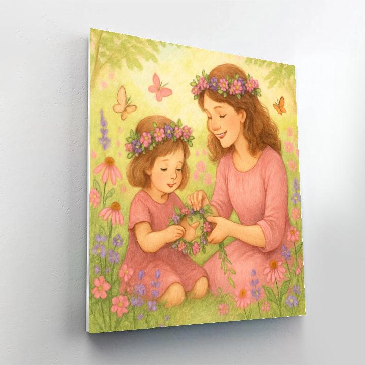 Floral Crown And Mothers Garden Bond Paint by numbers art
