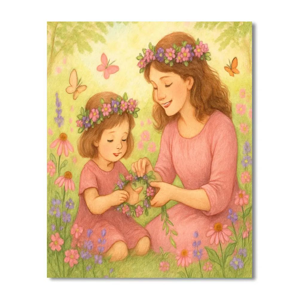 Floral Crown And Mothers Garden Bond Paint by numbers art