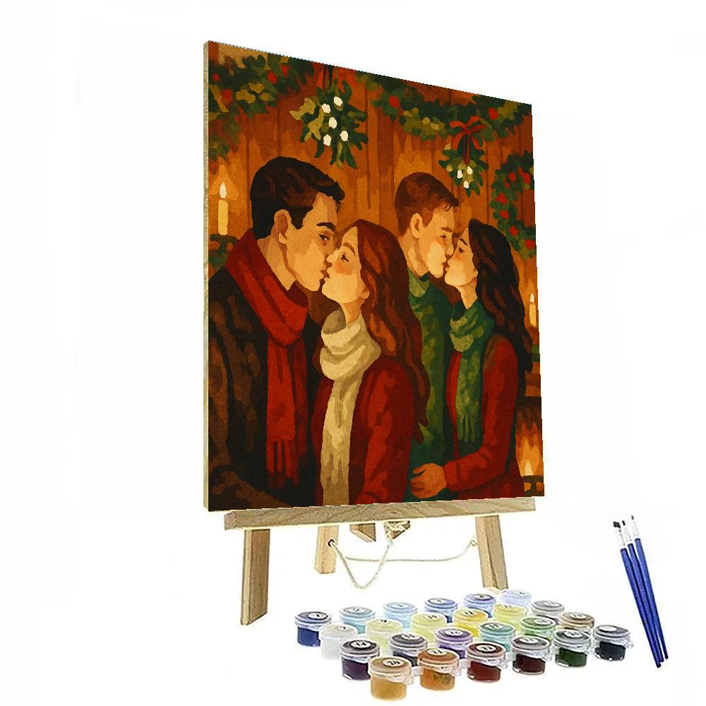 Midnight Mistletoe Moments paint by number