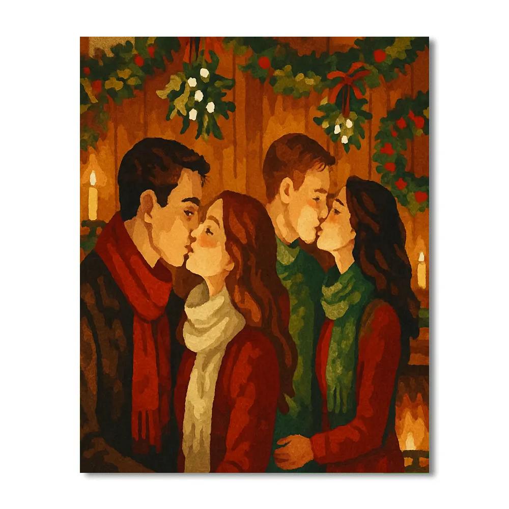 Midnight Mistletoe Moments paint by number