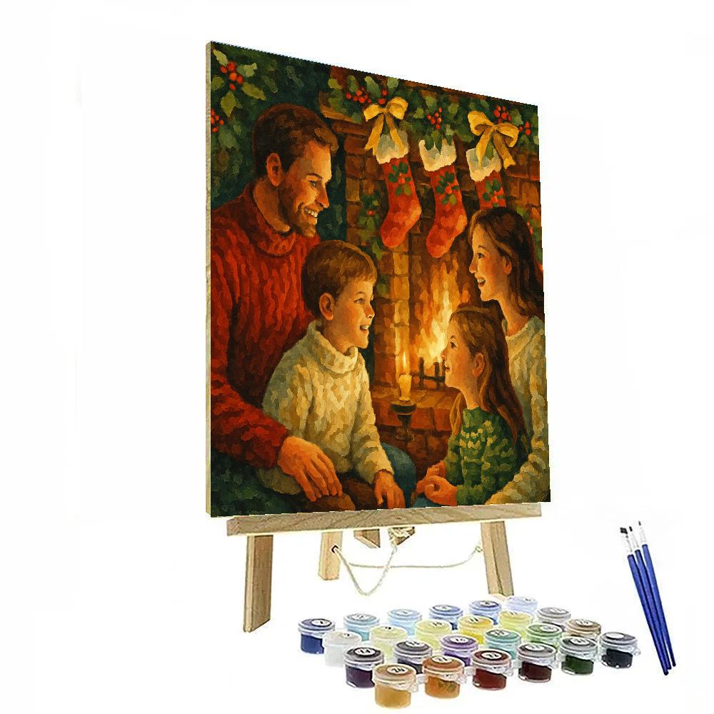 Holly Jolly Hearthside paint by number