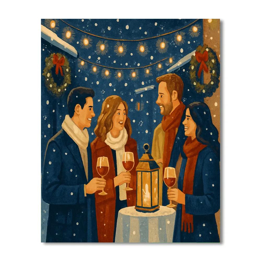 Starlight Snowfall Soiree painting number kit