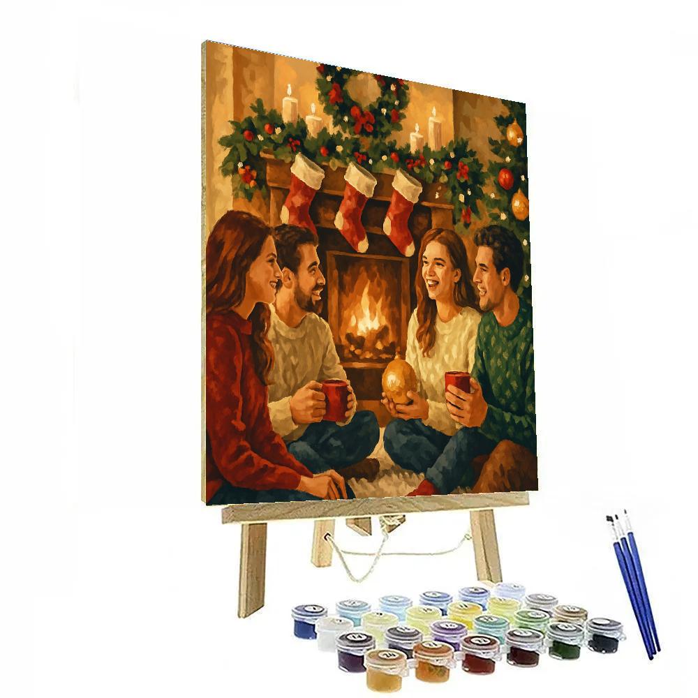 Festive Fireplace Friends Paint by numbers kits