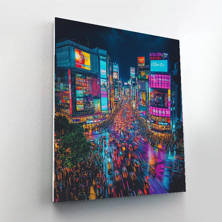 Shibuya Crossing Night View Tokyo Japan Painting by numbers kit