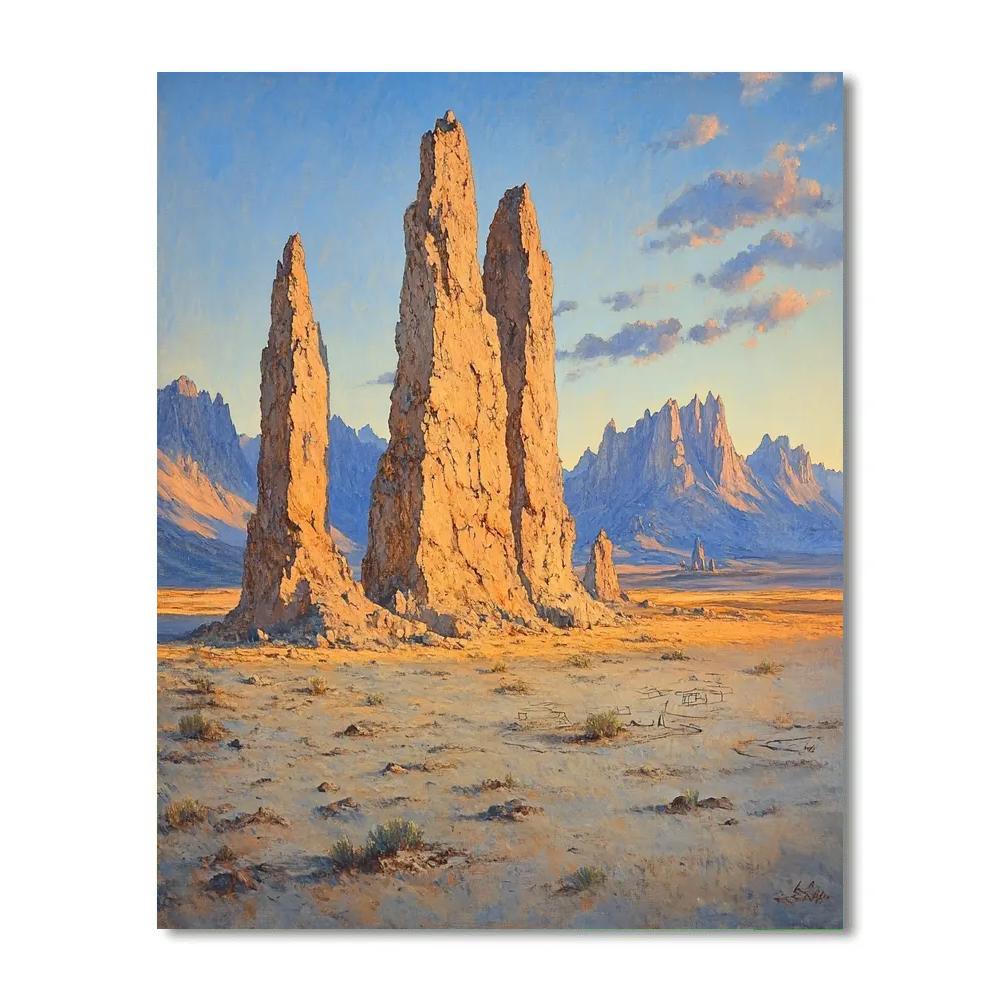 Leonardo Da Vinci Inspired Mountain Monoliths paint by color