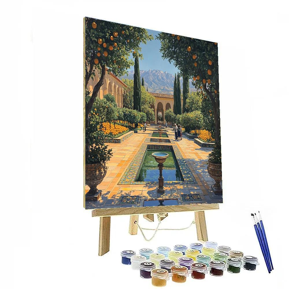 Alhambra Generalife Gardens Granada Spain paint by numbers