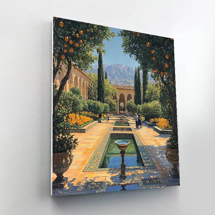 Alhambra Generalife Gardens Granada Spain paint by numbers