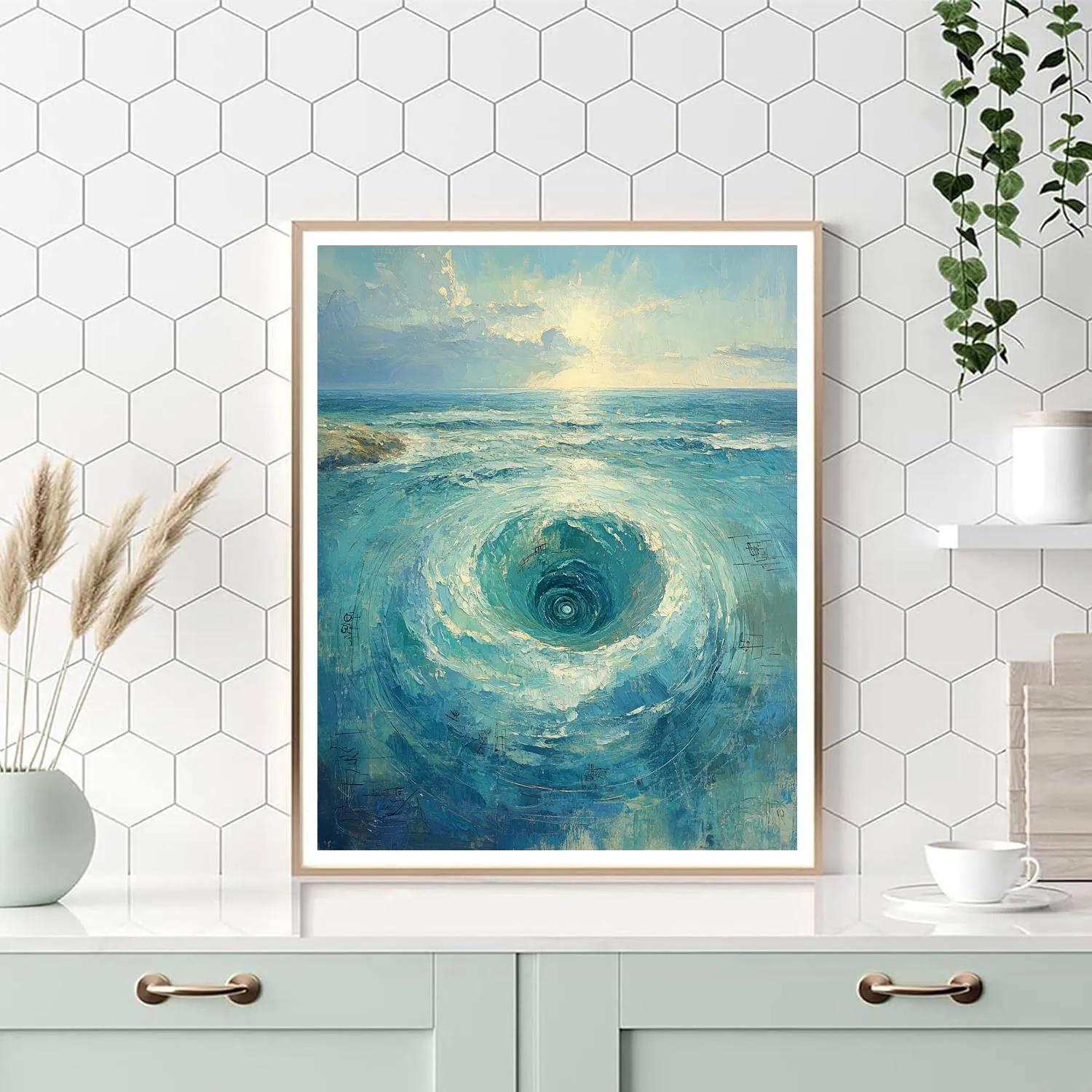 Leonardo Da Vinci Inspired Oceanic Whorl DIY paint by numbers