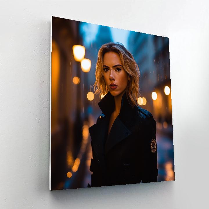 Scarlett Johansson: The Midnight Shadow Of A Silent Operative Paint by numbers art