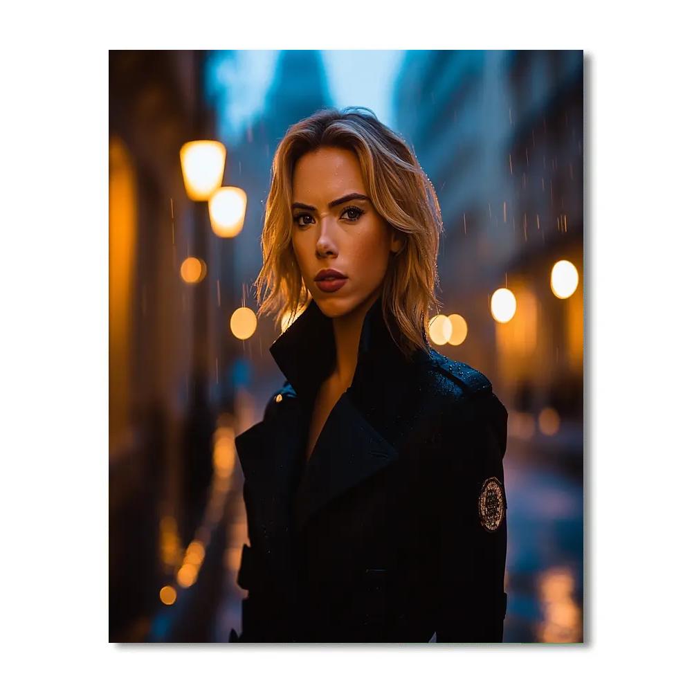 Scarlett Johansson: The Midnight Shadow Of A Silent Operative Paint by numbers art