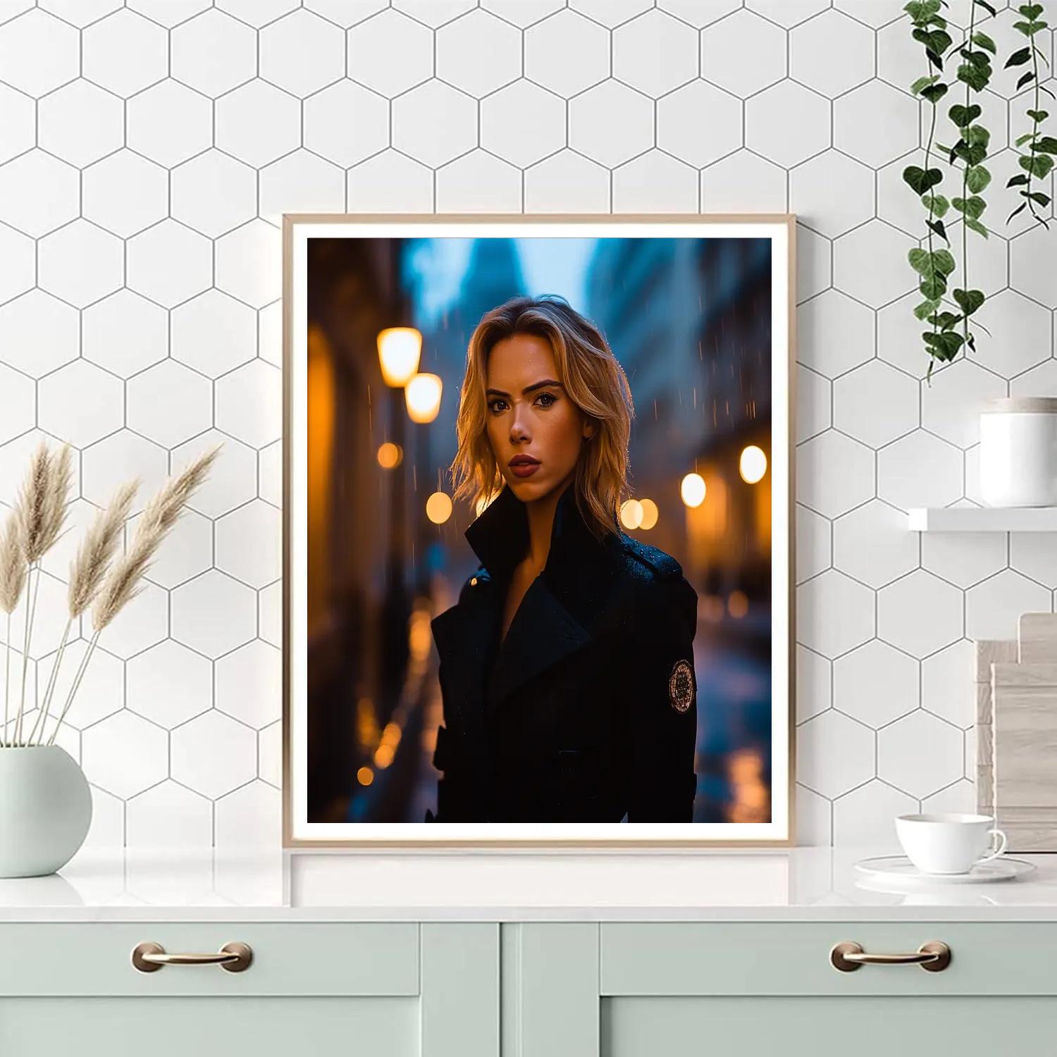 Scarlett Johansson: The Midnight Shadow Of A Silent Operative Paint by numbers art