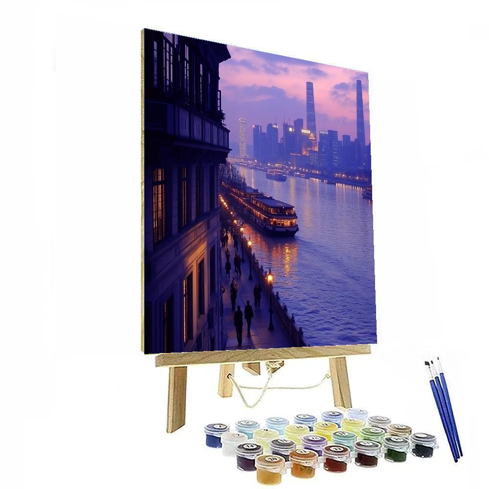 The Bund Shanghai Riverside Skyline China Numbered painting kits