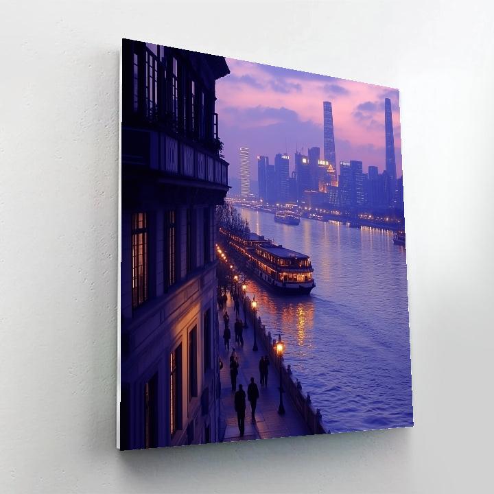 The Bund Shanghai Riverside Skyline China Numbered painting kits