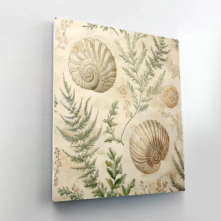 Leonardo Da Vinci Inspired Fossil Garden paint by numbers