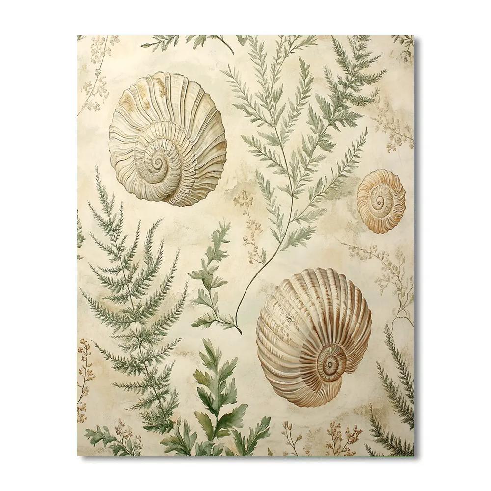 Leonardo Da Vinci Inspired Fossil Garden paint by numbers