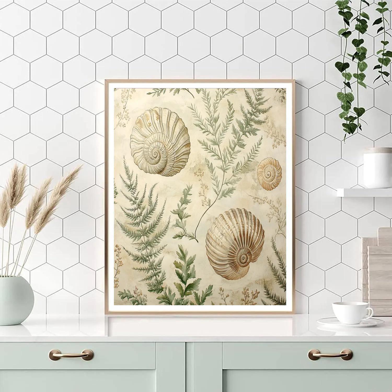 Leonardo Da Vinci Inspired Fossil Garden paint by numbers