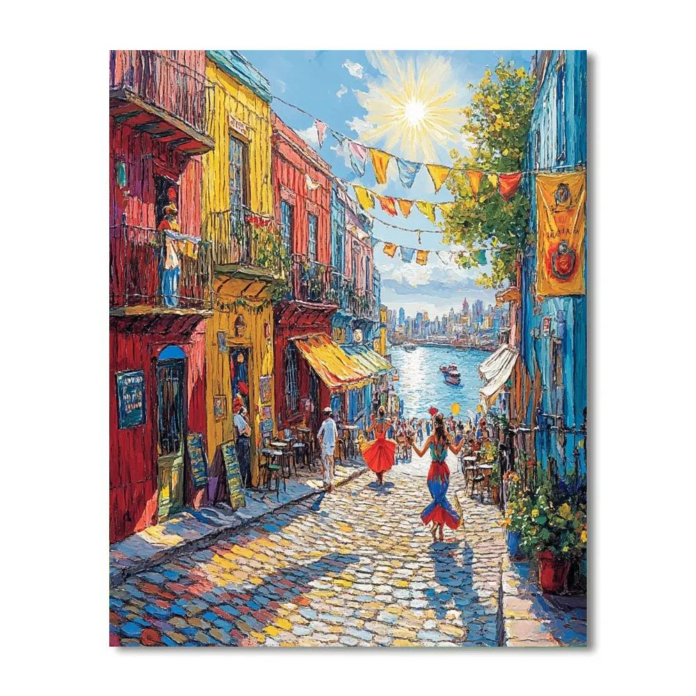 La Boca Colorful Houses Buenos Aires Argentina paint by color