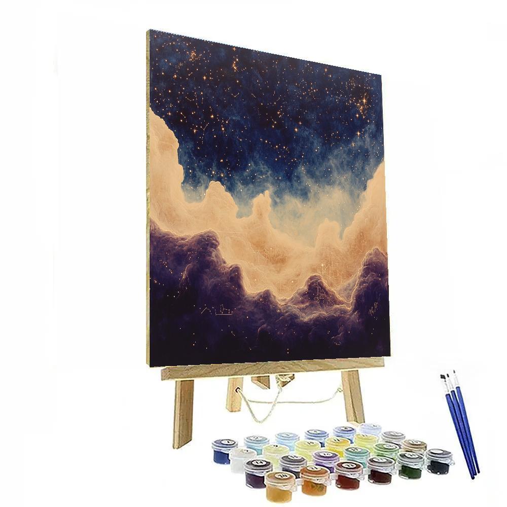 Leonardo Da Vinci Inspired Celestial Nebulae Study Number painting