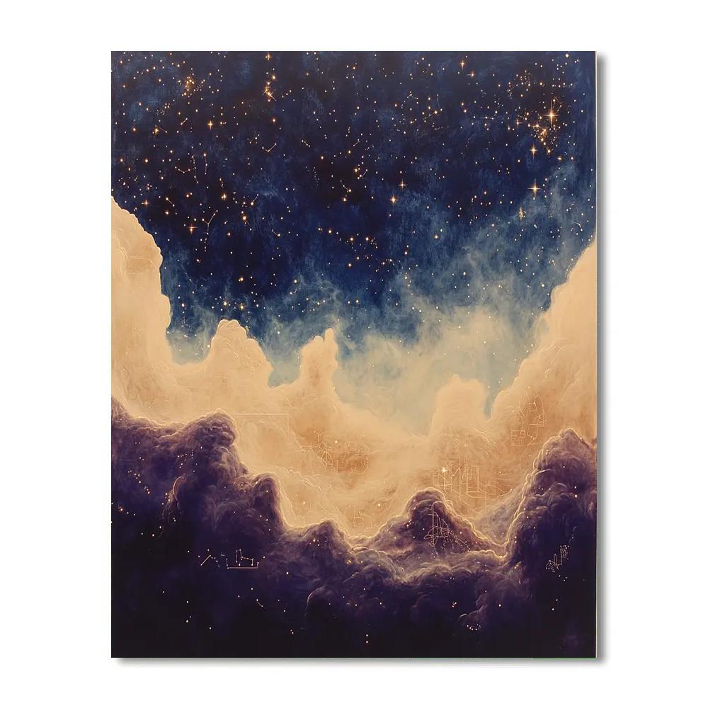 Leonardo Da Vinci Inspired Celestial Nebulae Study Number painting
