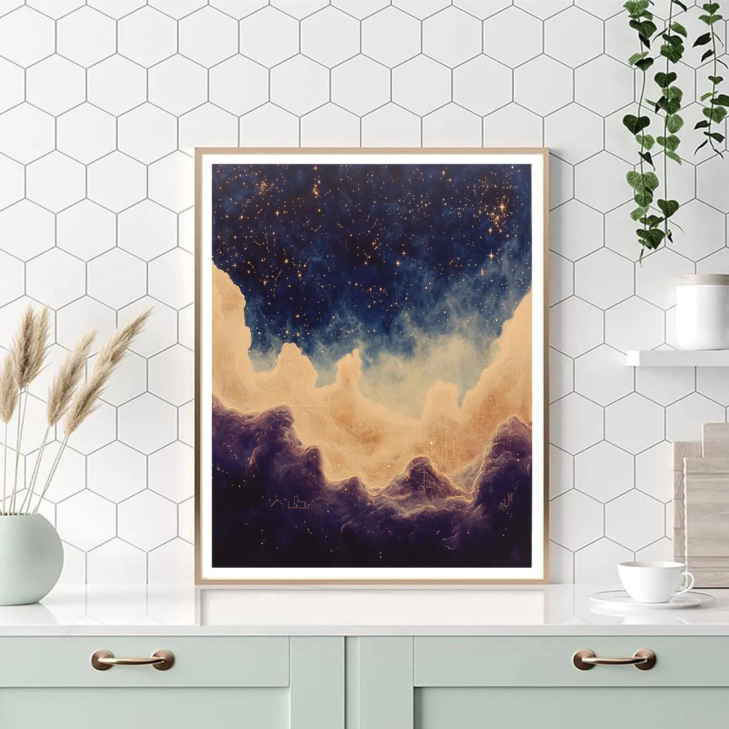 Leonardo Da Vinci Inspired Celestial Nebulae Study Number painting