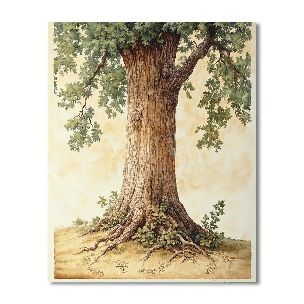 Leonardo Da Vinci Inspired Ancient Tree Anatomy Paint by numbers art