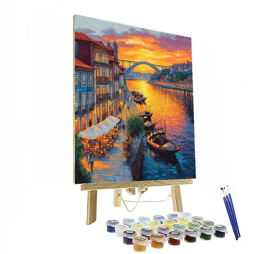 Sunset Over Portos Ribeira District Paint by numbers kits