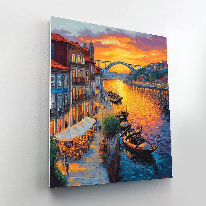 Sunset Over Portos Ribeira District Paint by numbers kits