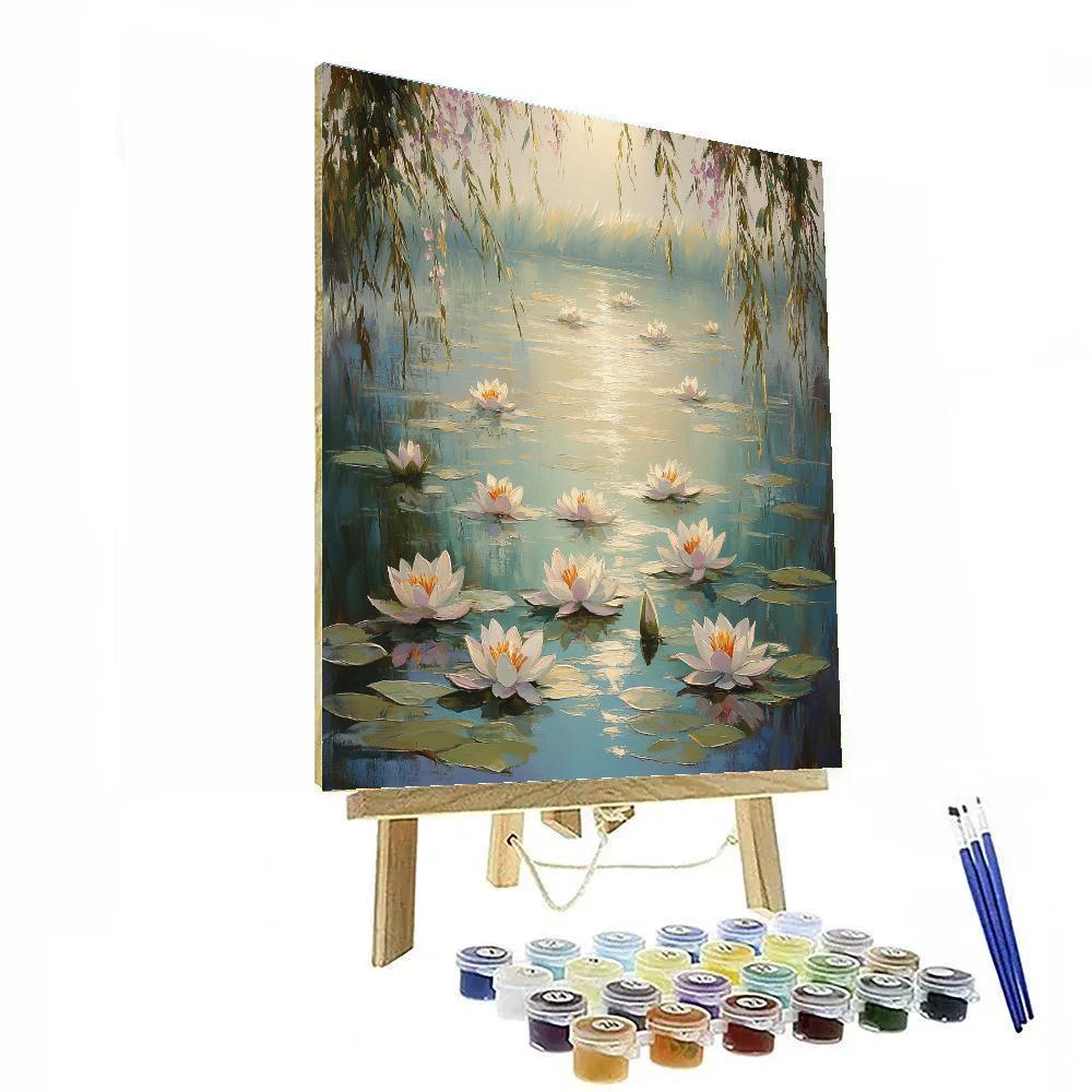 Claude Monet Inspired Water Lilies Garden paint by numbers