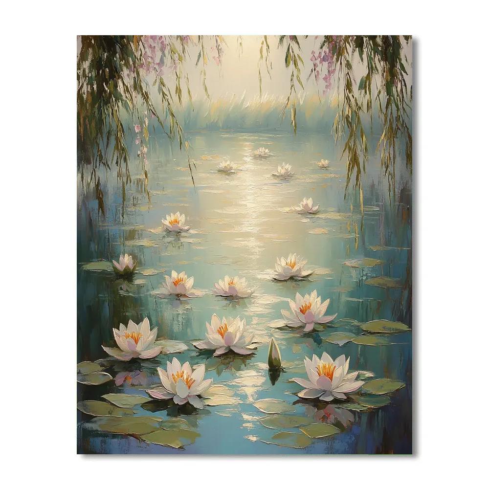 Claude Monet Inspired Water Lilies Garden paint by numbers
