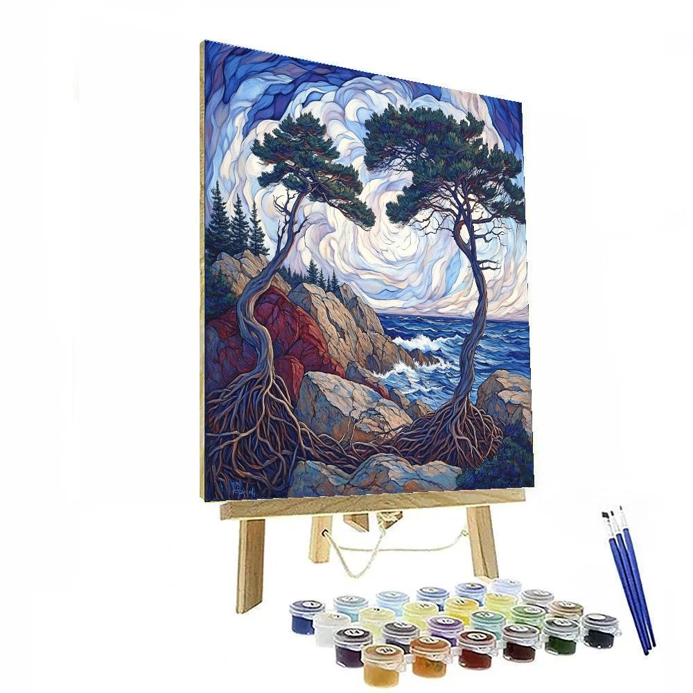 Arthur Lismer Inspired Windswept Georgian Bay Pines Paint by numbers art