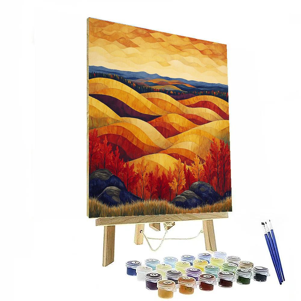 A.Y. Jackson Inspired Algoma Autumn Panorama paint by color