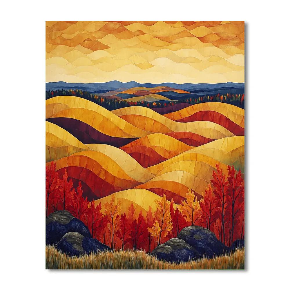 A.Y. Jackson Inspired Algoma Autumn Panorama paint by color