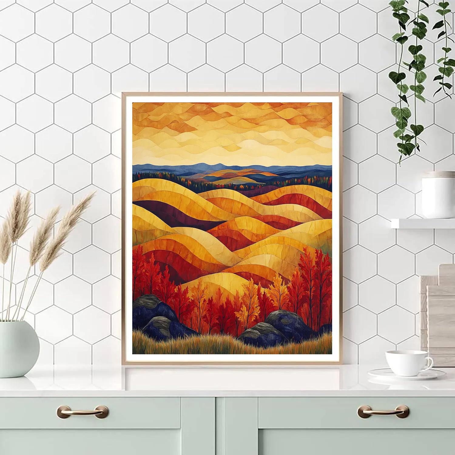 A.Y. Jackson Inspired Algoma Autumn Panorama paint by color