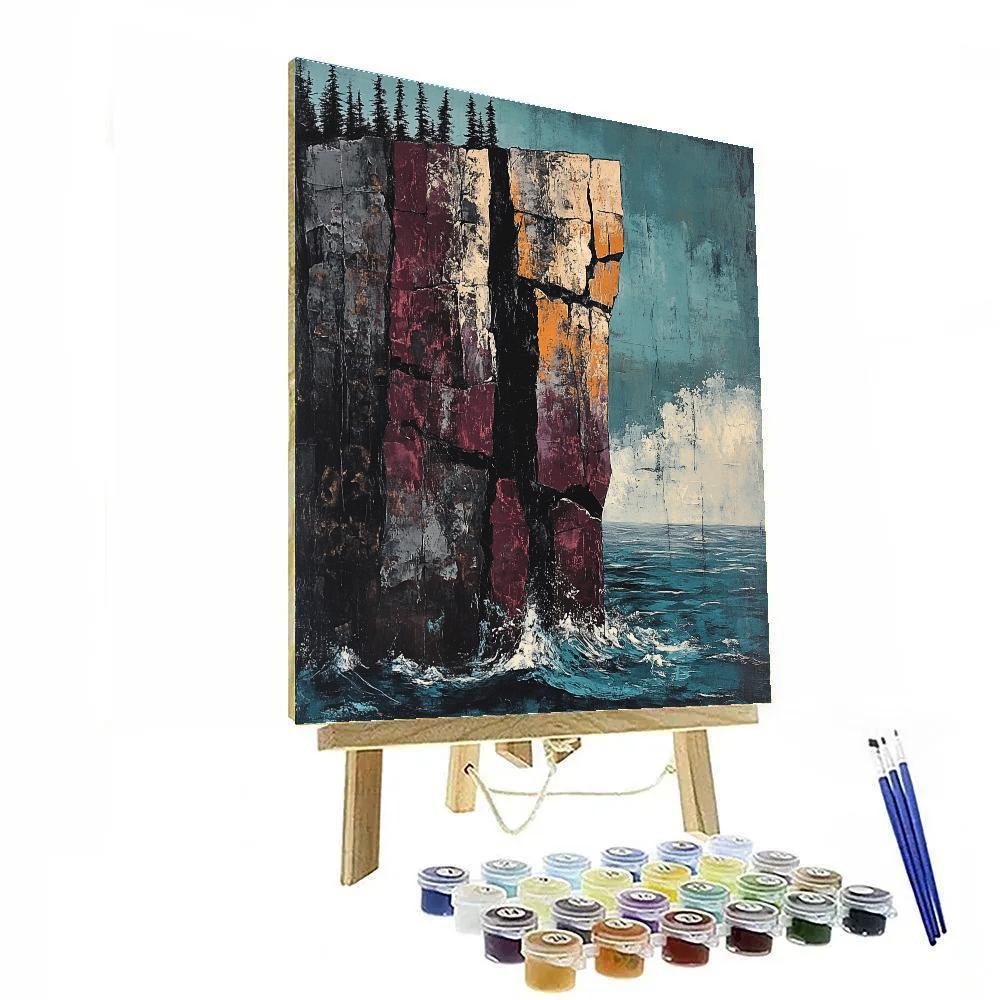 Arthur Lismer Inspired Sculptural Rock Sentinel Number painting